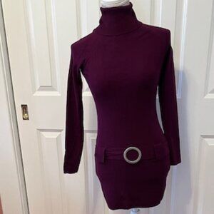 INC Turtleneck Sweater Tunic with Faux Belt